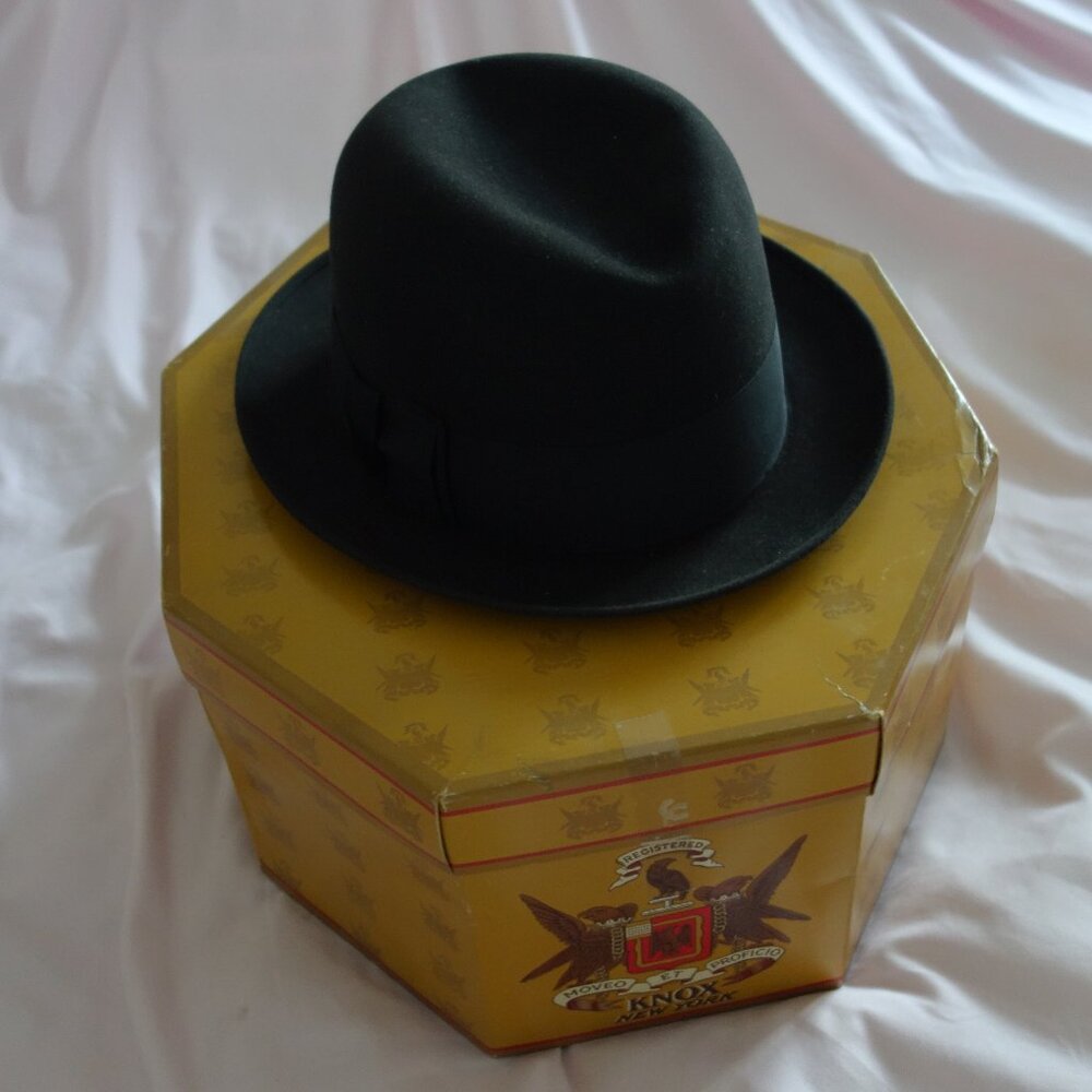 Vintage Knox New York Devon Style Fedora 7 3/8 Comfit Hat with Box & Receipt